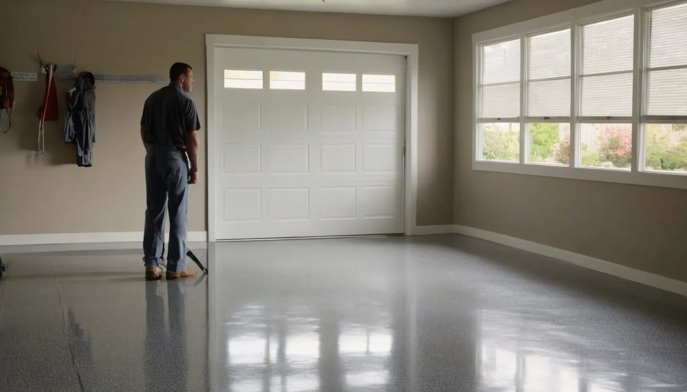 A clean, freshly coated garage floor in a Johns Creek home